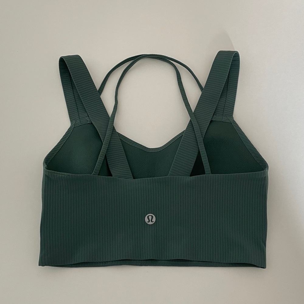 Lululemon Like A Cloud Sports Bra Ribbed Green Size 2 - Picture 10 of 16